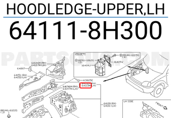 Nissan 641118H300 HOODLEDGE-UPPER,LH