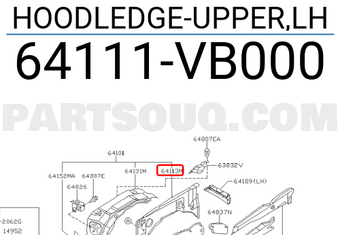 Nissan 64111VB000 HOODLEDGE-UPPER,LH