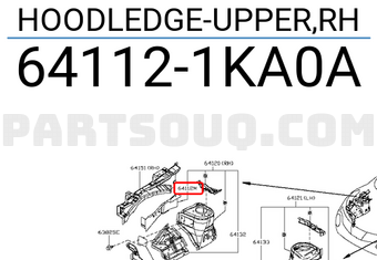 Nissan 641121KA0A HOODLEDGE-UPPER,RH