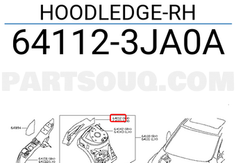 Nissan 641123JA0A HOODLEDGE-RH