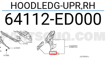 Nissan 64112ED000 HOODLEDG-UPR,RH