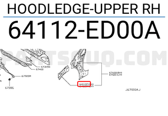 Nissan 64112ED00A HOODLEDGE-UPPER RH
