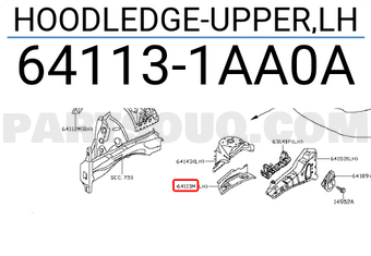 Nissan 641131AA0A HOODLEDGE-UPPER,LH