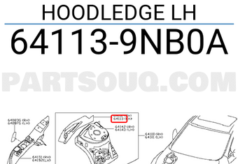 Nissan 641139NB0A HOODLEDGE LH