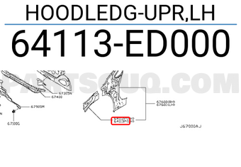 Nissan 64113ED000 HOODLEDG-UPR,LH