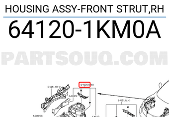 Nissan 641201KM0A HOUSING ASSY-FRONT STRUT,RH