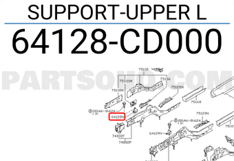 Nissan 64128CD000 SUPPORT-UPPER L