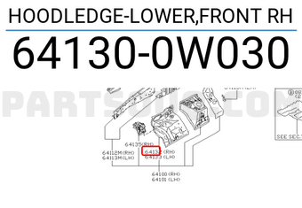 Nissan 641300W030 HOODLEDGE-LOWER,FRONT RH