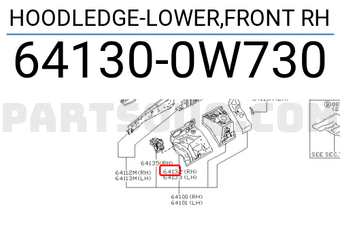 Nissan 641300W730 HOODLEDGE-LOWER,FRONT RH