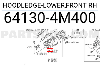 Nissan 641304M400 HOODLEDGE-LOWER,FRONT RH