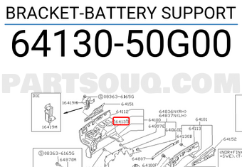 Nissan 6413050G00 BRACKET-BATTERY SUPPORT