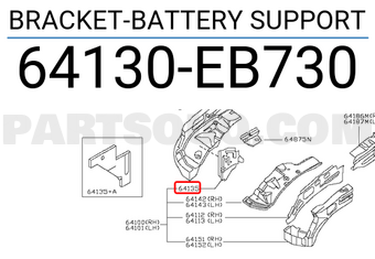 Nissan 64130EB730 BRACKET-BATTERY SUPPORT