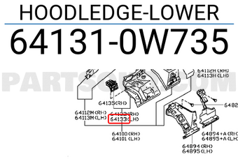 Nissan 641310W735 HOODLEDGE-LOWER