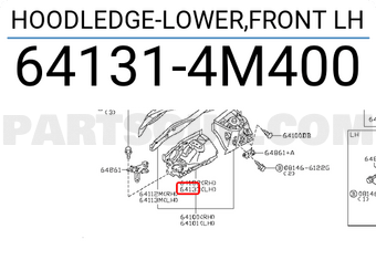 Nissan 641314M400 HOODLEDGE-LOWER,FRONT LH