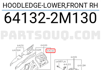 Nissan 641322M130 HOODLEDGE-LOWER,FRONT RH