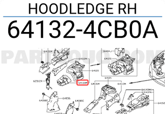 Nissan 641324CB0A HOODLEDGE RH