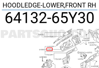 Nissan 6413265Y30 HOODLEDGE-LOWER,FRONT RH