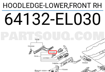 Nissan 64132EL030 HOODLEDGE-LOWER,FRONT RH
