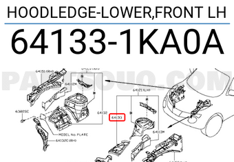 Nissan 641331KA0A HOODLEDGE-LOWER,FRONT LH