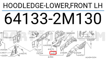 Nissan 641332M130 HOODLEDGE-LOWER,FRONT LH