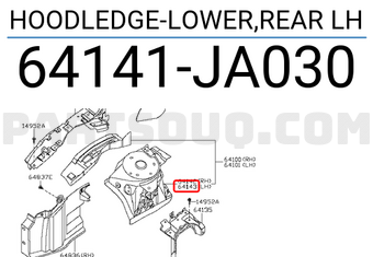 Nissan 64141JA030 HOODLEDGE-LOWER,REAR LH