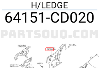 Nissan 64151CD020 H/LEDGE