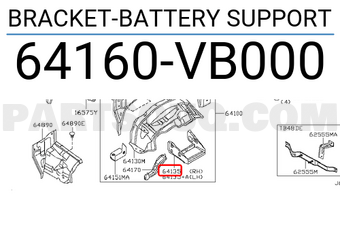 Nissan 64160VB000 BRACKET-BATTERY SUPPORT
