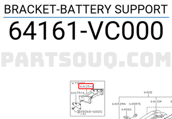 Nissan 64161VC000 BRACKET-BATTERY SUPPORT