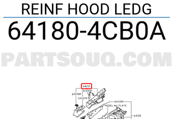 Nissan 641804CB0A REINF HOOD LEDG