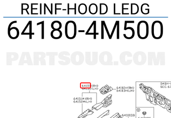 Nissan 641804M500 REINF-HOOD LEDG