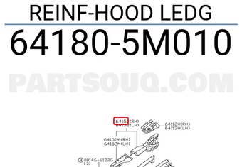 Nissan 641805M010 REINF-HOOD LEDG