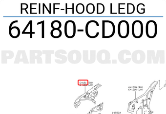 Nissan 64180CD000 REINF-HOOD LEDG