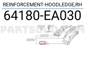Nissan 64180EA030 REINFORCEMENT-HOODLEDGE,RH