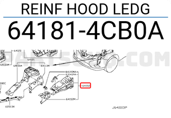 Nissan 641814CB0A REINF HOOD LEDG