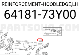 Nissan 6418173Y00 REINFORCEMENT-HOODLEDGE,LH