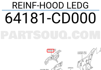 Nissan 64181CD000 REINF-HOOD LEDG