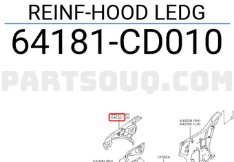 Nissan 64181CD010 REINF-HOOD LEDG