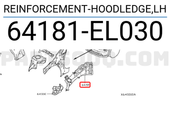 Nissan 64181EL030 REINFORCEMENT-HOODLEDGE,LH