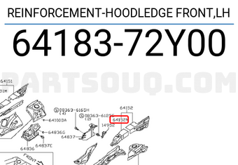 Nissan 6418372Y00 REINFORCEMENT-HOODLEDGE FRONT,LH