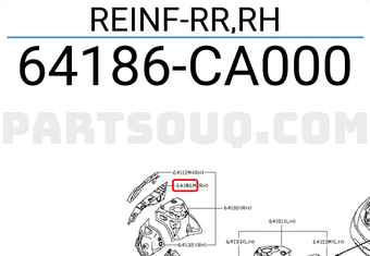 Nissan 64186CA000 REINF-RR,RH