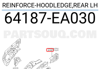 Nissan 64187EA030 REINFORCE-HOODLEDGE,REAR LH