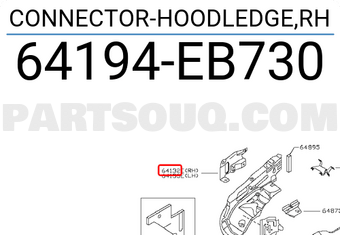 Nissan 64194EB730 CONNECTOR-HOODLEDGE,RH