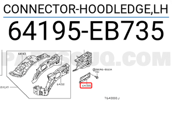 Nissan 64195EB735 CONNECTOR-HOODLEDGE,LH