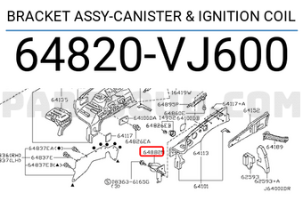 Nissan 64820VJ600 BRACKET ASSY-CANISTER & IGNITION COIL