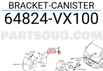 Nissan 64824VX100 BRACKET-CANISTER
