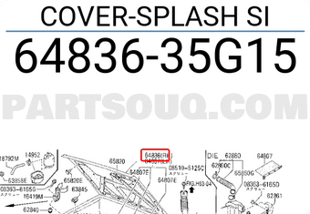 Nissan 6483635G15 COVER-SPLASH SI