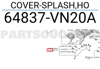 Nissan 64837VN20A COVER-SPLASH,HO