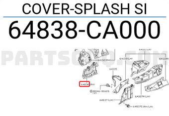 Nissan 64838CA000 COVER-SPLASH SI