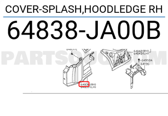 Nissan 64838JA00B COVER-SPLASH,HOODLEDGE RH