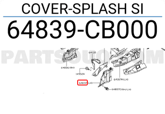 Nissan 64839CB000 COVER-SPLASH SI